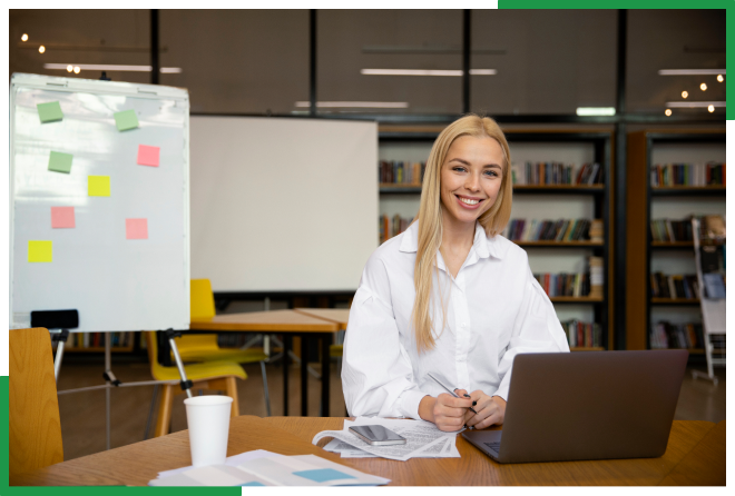 Professional preparing business documents representing offshore document preparation and content management services USA