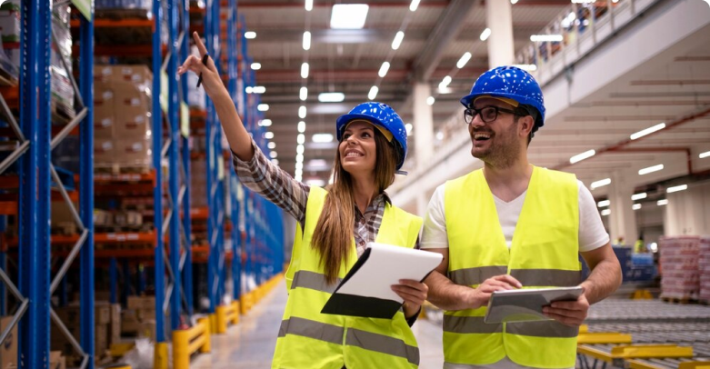 Team coordination in warehouse symbolizing offshore manufacturing best practices and operational support USA