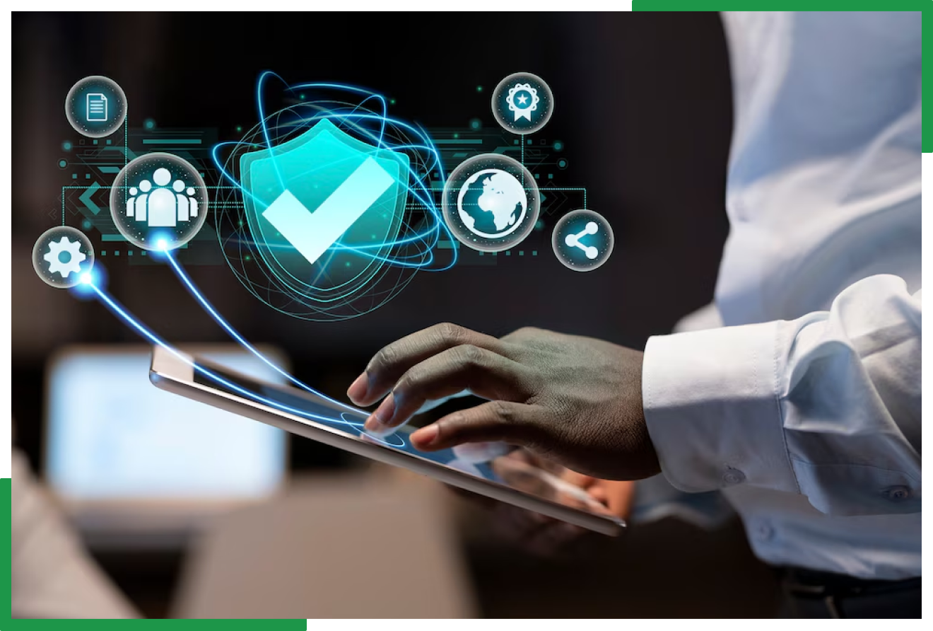 digital security icons representing offshore regulatory compliance and data security services USA