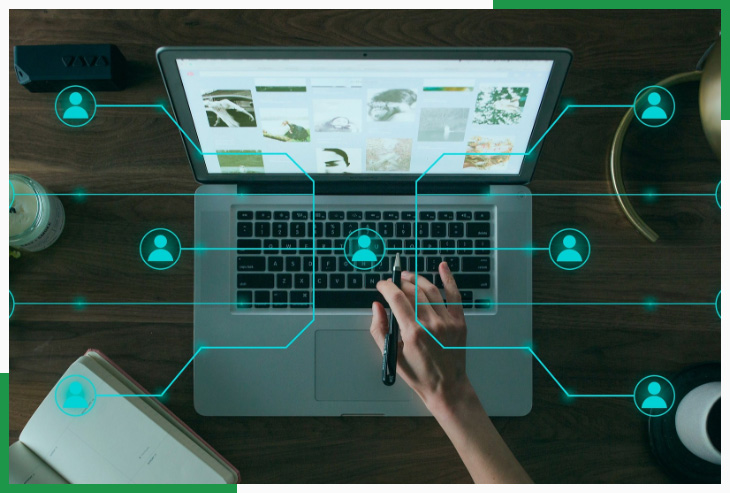 Laptop displaying IT services: workforce outsourcing, medical billing, and offshore solutions