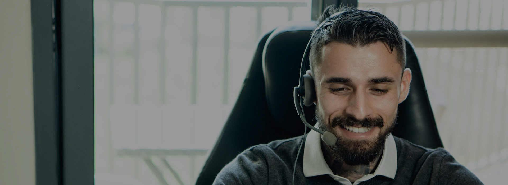 Smiling call center agent representing outsourced customer support and contact center solutions USA