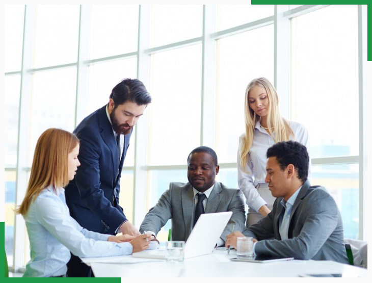 Team discussing workforce staffing strategy for offshore hiring and IT outsourcing solutions USA